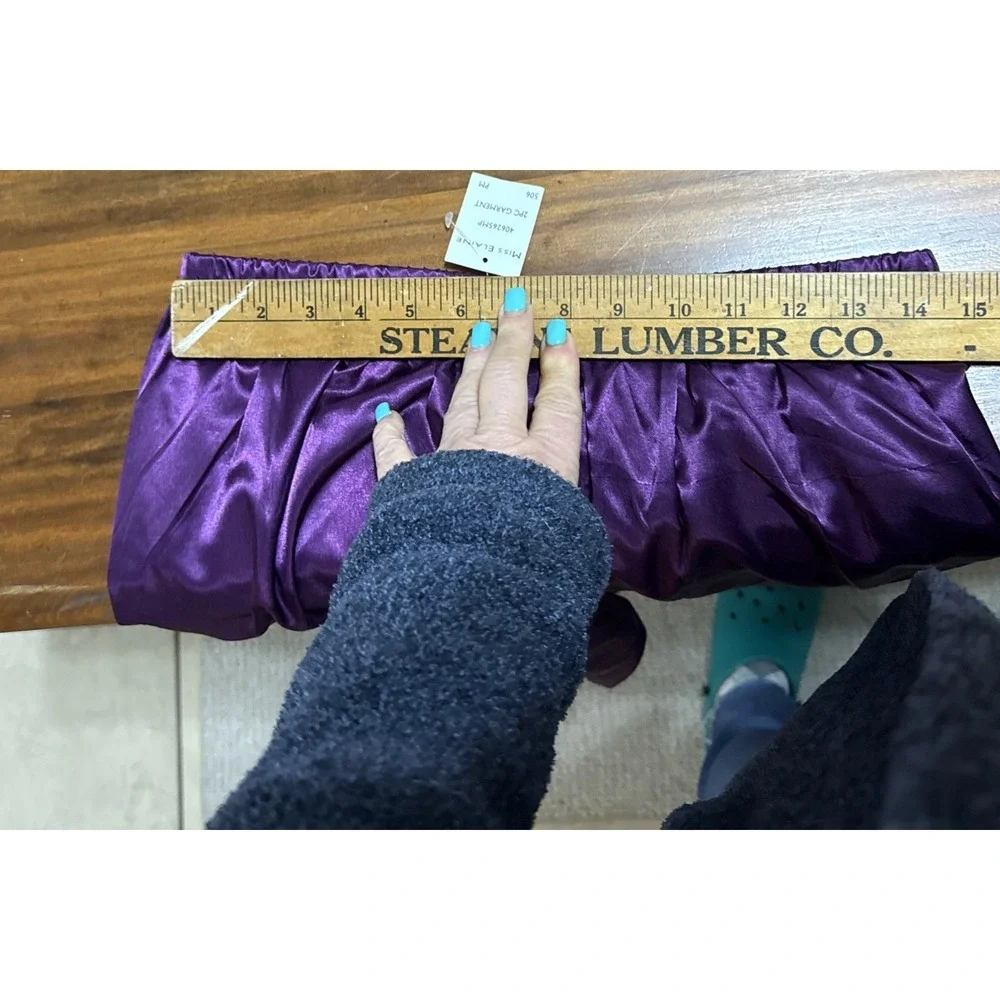 Miss Elaine Purple Silky/Satiny Pajama Set - Size Medium Petite NEW TAGs - Picture 8 of 8